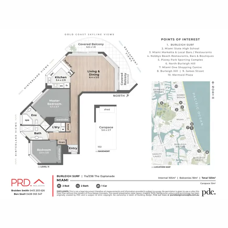 Floorplan of Homely unit listing, 11A/238 The Esplanade, Burleigh Heads QLD 4220