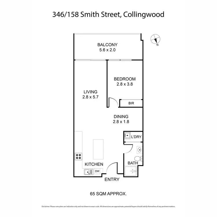 Floorplan of Homely apartment listing, 346/158 Smith Street, Collingwood VIC 3066