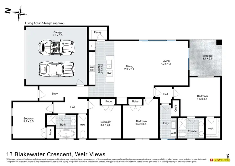Floorplan of Homely house listing, 13 Blakewater Crescent, Weir Views VIC 3338
