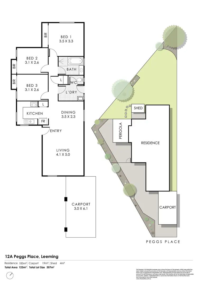 Floorplan of Homely house listing, 12A Peggs Place, Leeming WA 6149