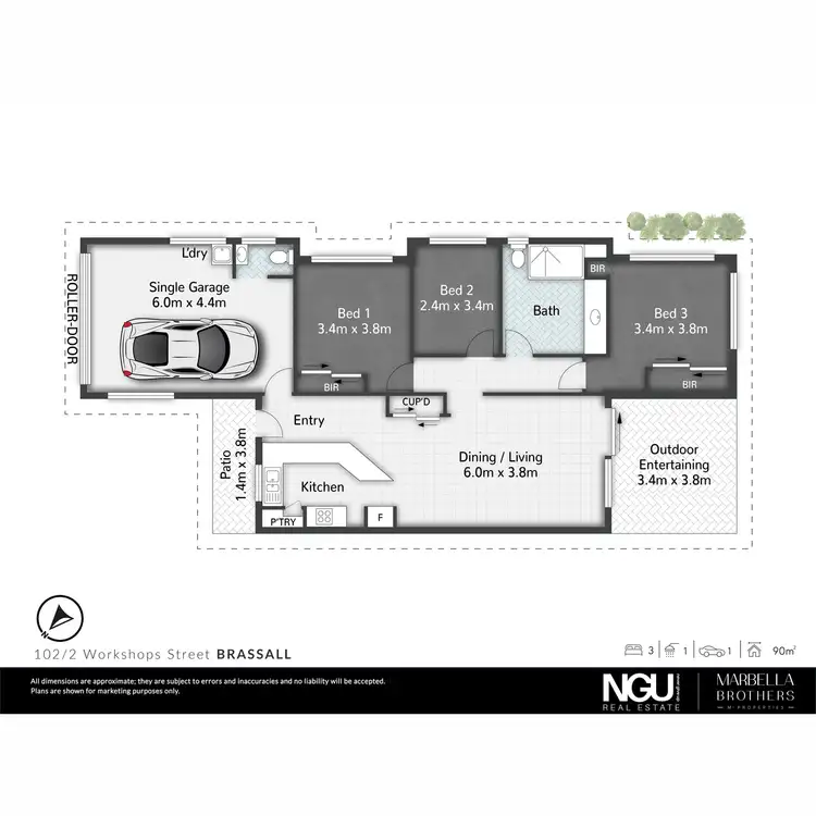 Floorplan of Homely unit listing, 102/2 Workshops Street, Brassall QLD 4305