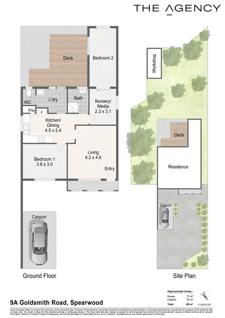 Floorplan of Homely semi-detached listing, 9A Goldsmith Road, Spearwood WA 6163