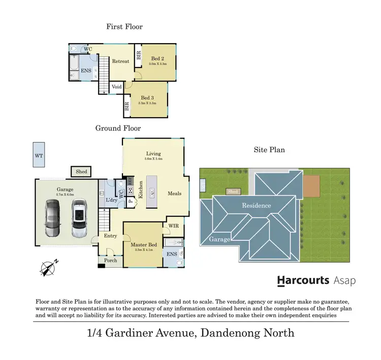 Floorplan of Homely townhouse listing, 1/4 Gardiner Avenue, Dandenong North VIC 3175