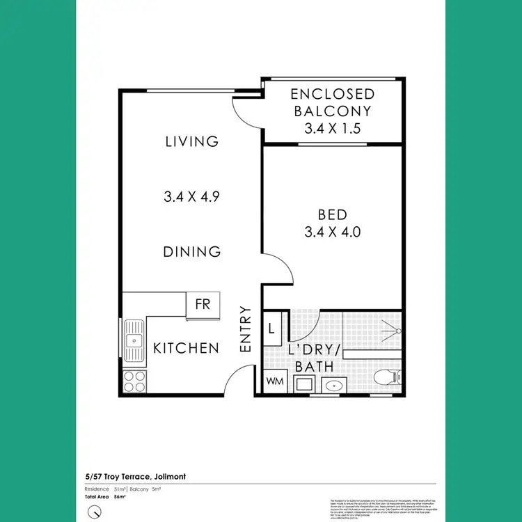 Floorplan of Homely apartment listing, 5/57 Troy Terrace, Jolimont WA 6014