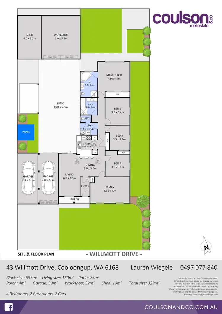 Floorplan of Homely house listing, 43 Willmott Drive, Cooloongup WA 6168