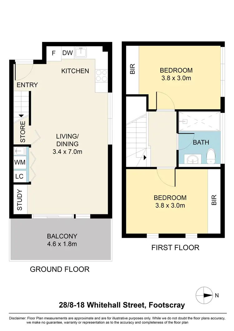 Floorplan of Homely apartment listing, 28/8-18 Whitehall Street, Footscray VIC 3011