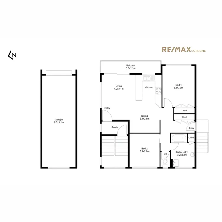 Floorplan of Homely unit listing, 2/47 Durack Street, Moorooka QLD 4105