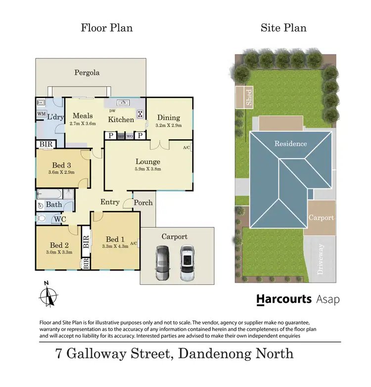 Floorplan of Homely house listing, 7 Galloway Street, Dandenong North VIC 3175