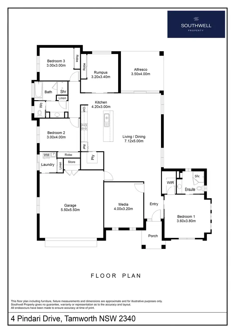 Floorplan of Homely house listing, 4 Pindari Drive, Tamworth NSW 2340