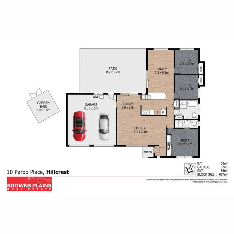 Floorplan of Homely house listing, 10 Paroo Place, Hillcrest QLD 4118