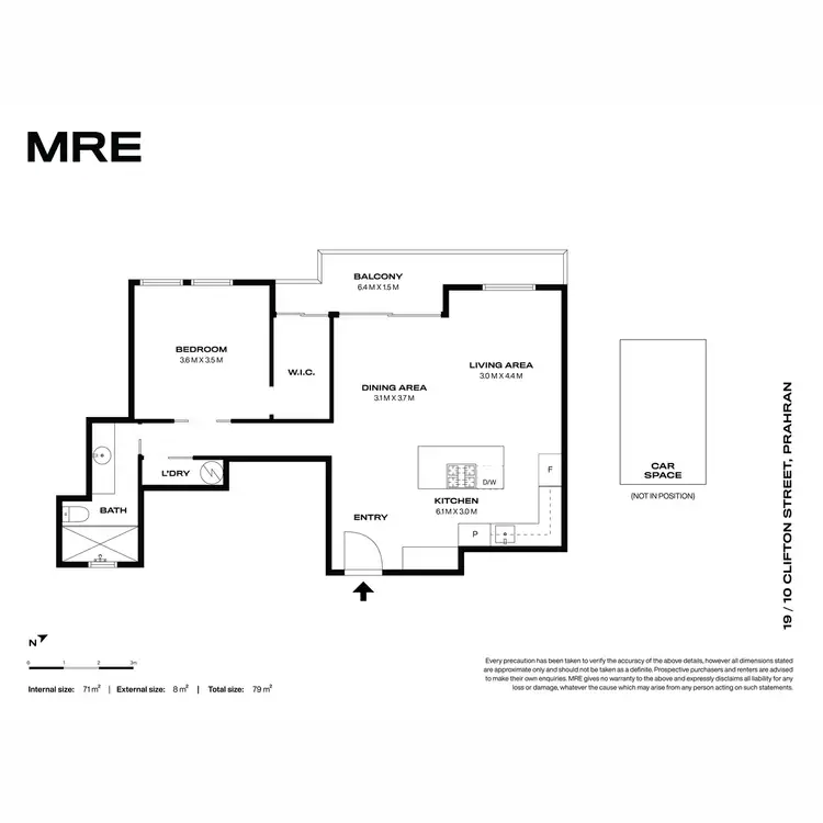Floorplan of Homely apartment listing, 19/10 Clifton Street, Prahran VIC 3181