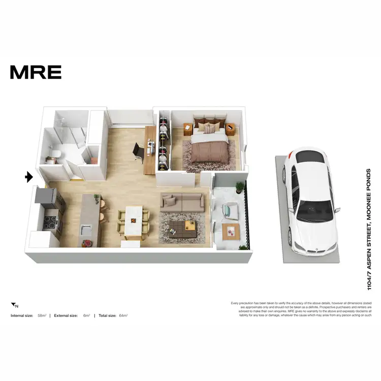 Floorplan of Homely apartment listing, 1104/7 Aspen Street, Moonee Ponds VIC 3039