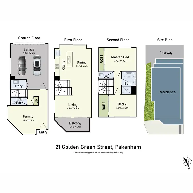 Floorplan of Homely townhouse listing, 21 Golden Green, Pakenham VIC 3810