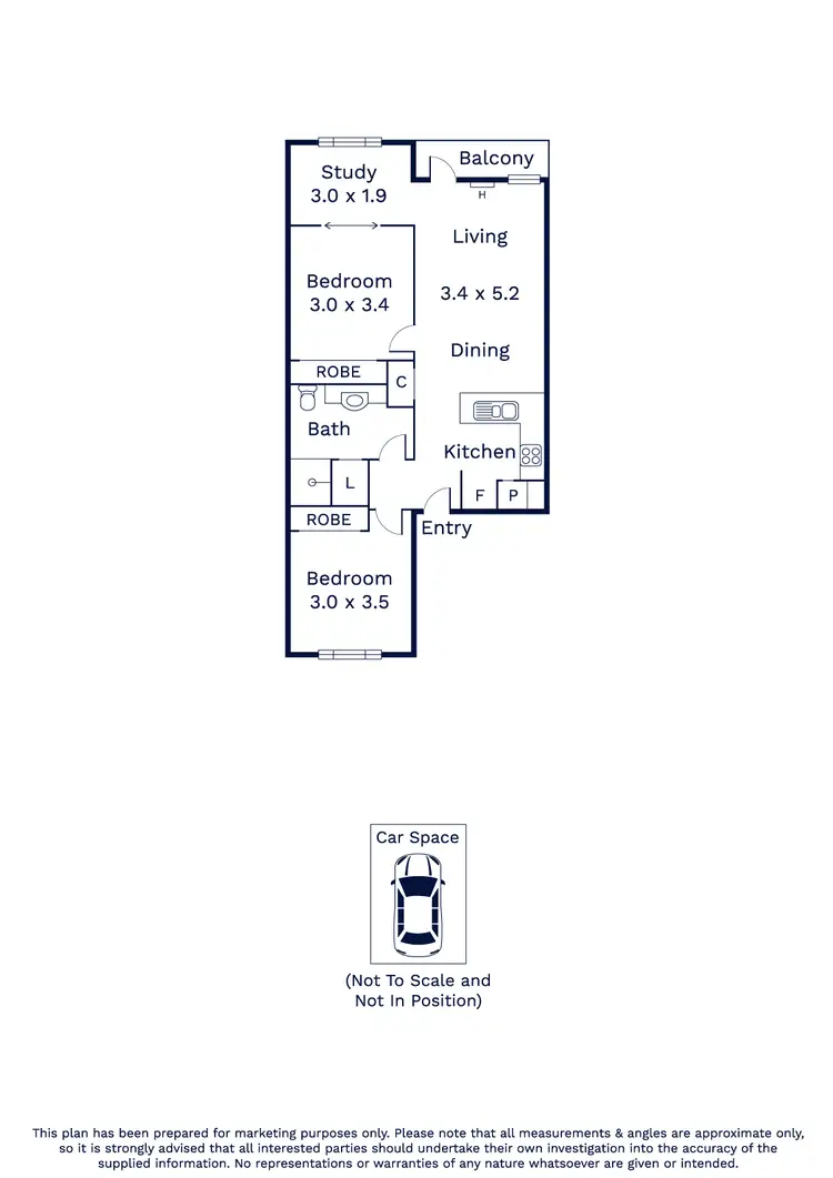 Floorplan of Homely unit listing, 8/80 Henry Street, Kensington VIC 3031