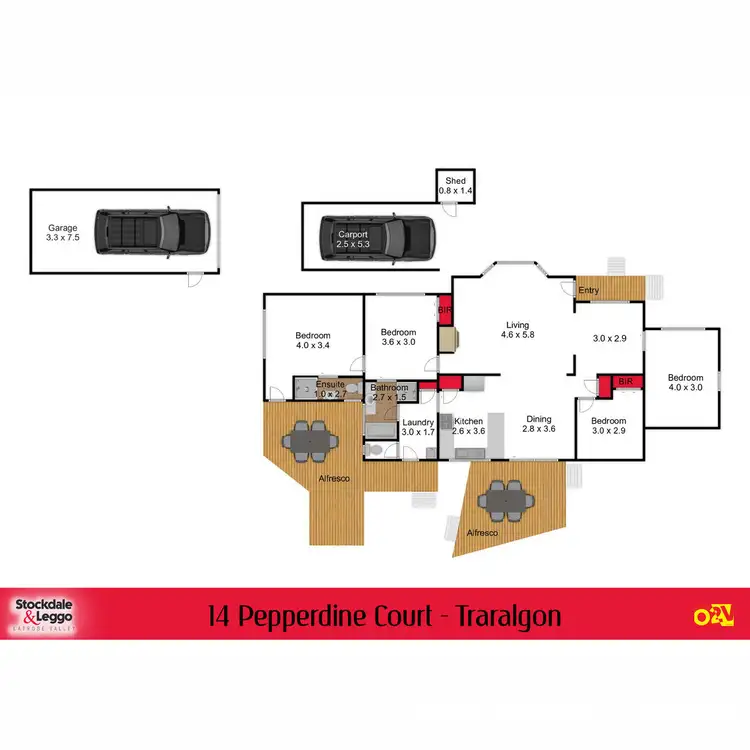Floorplan of Homely house listing, 14 Pepperdine Court, Traralgon VIC 3844