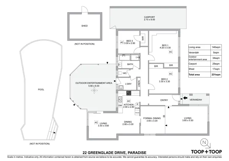 Floorplan of Homely house listing, 22 Greenglade Drive, Paradise SA 5075
