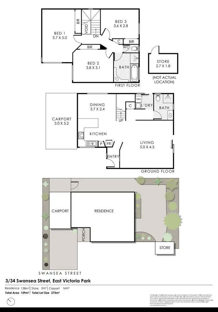 Floorplan of Homely townhouse listing, 3/34 Swansea Street, East Victoria Park WA 6101