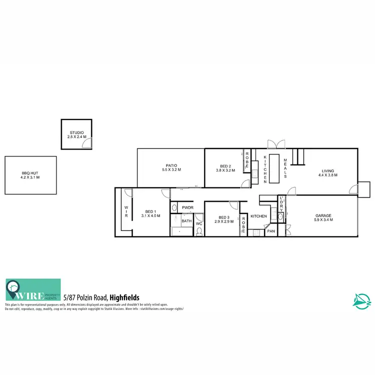 Floorplan of Homely unit listing, 5/87 Polzin Road, Highfields QLD 4352