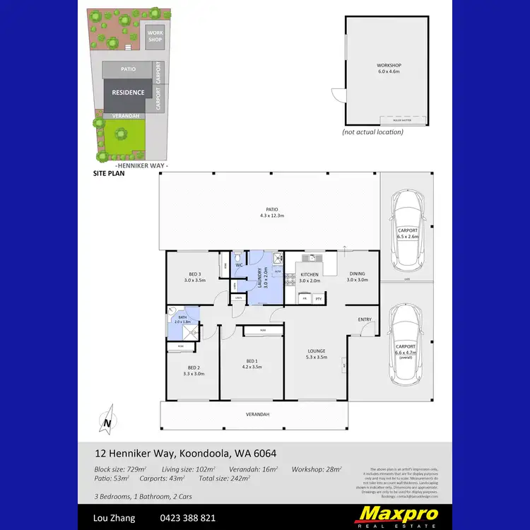 Floorplan of Homely house listing, 12 Henniker Way, Koondoola WA 6064