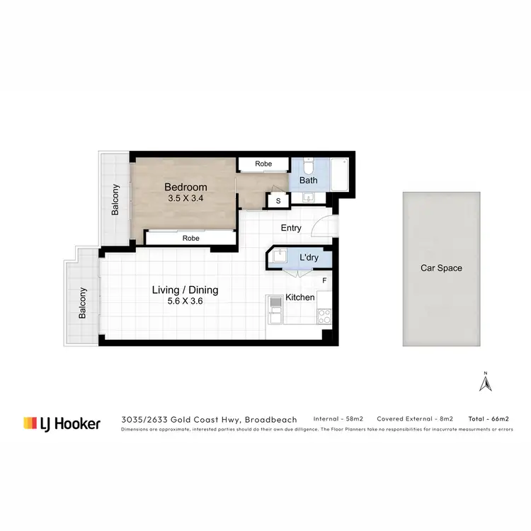 Floorplan of Homely apartment listing, 3035/2623-2633 Gold Coast Highway, Broadbeach QLD 4218