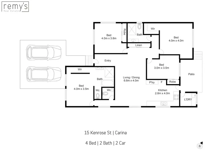 Floorplan of Homely house listing, 15 Kenrose Street, Carina QLD 4152