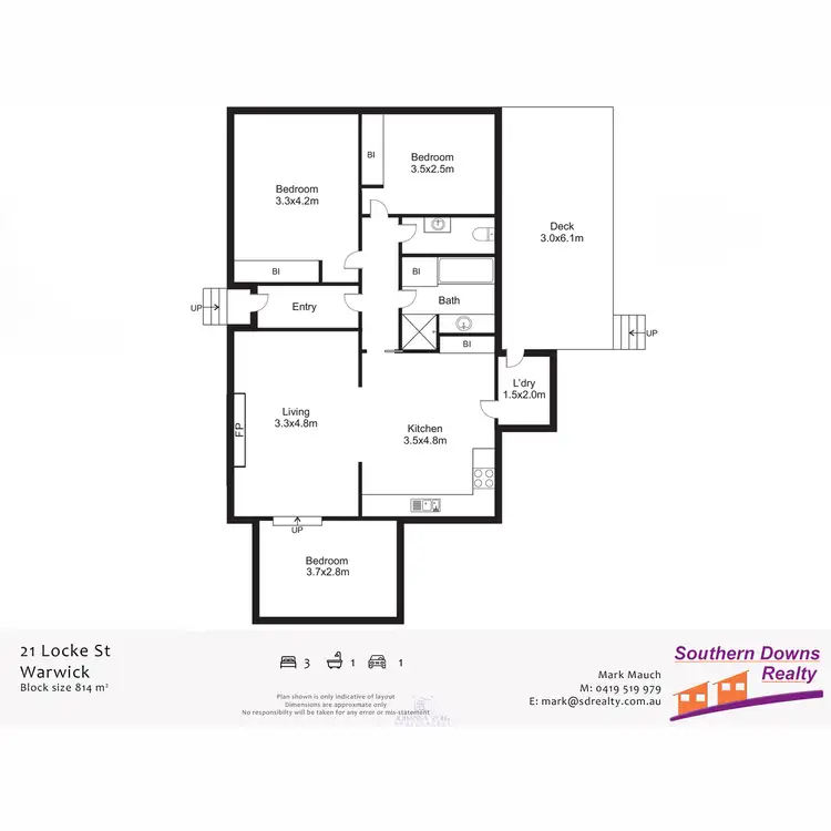 Floorplan of Homely house listing, 21 Locke Street, Warwick QLD 4370