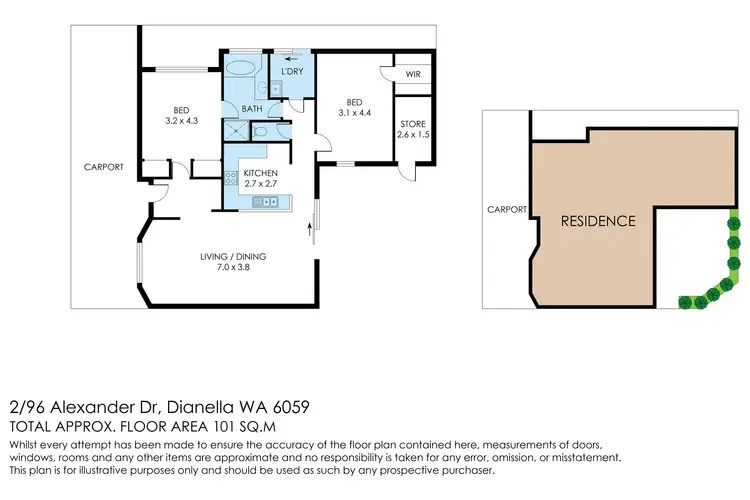 Floorplan of Homely villa listing, 2/96 Alexander Drive, Dianella WA 6059