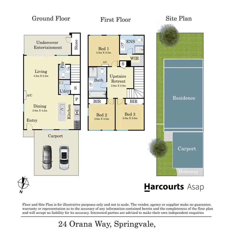 Floorplan of Homely townhouse listing, 24 Orana Way, Springvale VIC 3171