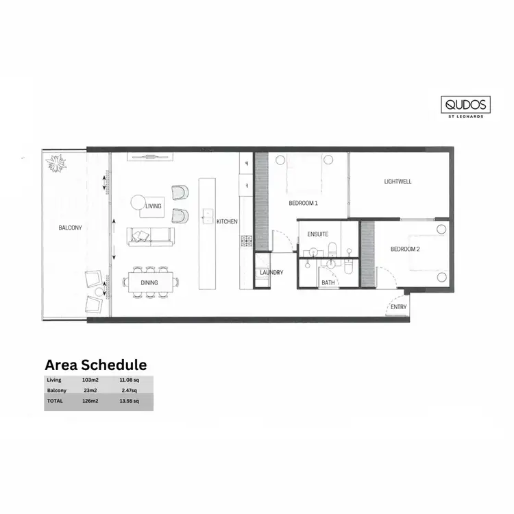Floorplan of Homely apartment listing, 204/1-2 Bluff Road, St Leonards VIC 3223