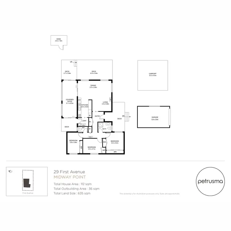 Floorplan of Homely house listing, 29 First Avenue, Midway Point TAS 7171