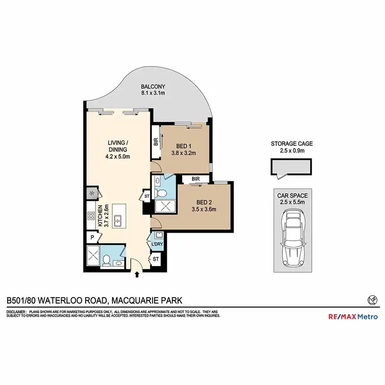 Floorplan of Homely apartment listing, B501/80 Waterloo Road, Macquarie Park NSW 2113