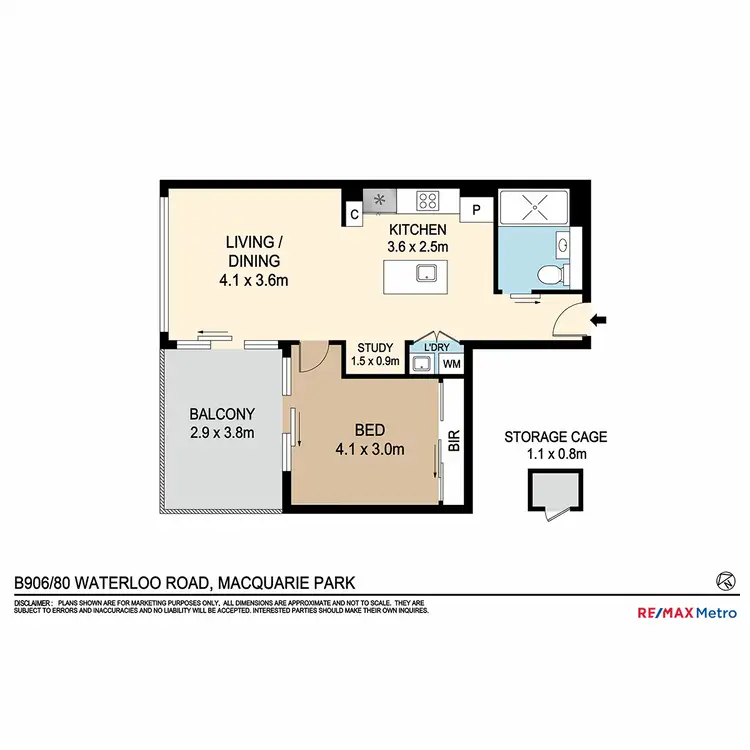 Floorplan of Homely apartment listing, B906/80 Waterloo Road, Macquarie Park NSW 2113