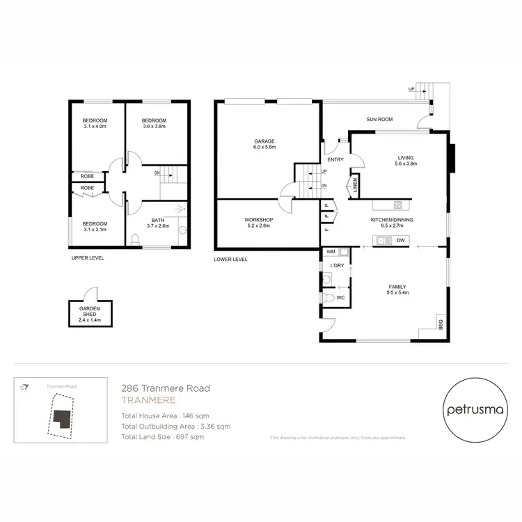 Floorplan of Homely house listing, 286 Tranmere Road, Tranmere TAS 7018