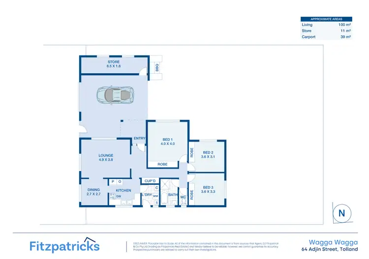 Floorplan of Homely house listing, 64 Adjin Street, Mount Austin NSW 2650