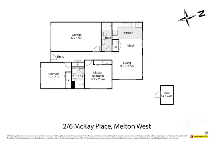 Floorplan of Homely unit listing, 2/6 McKay Place, Melton South VIC 3338