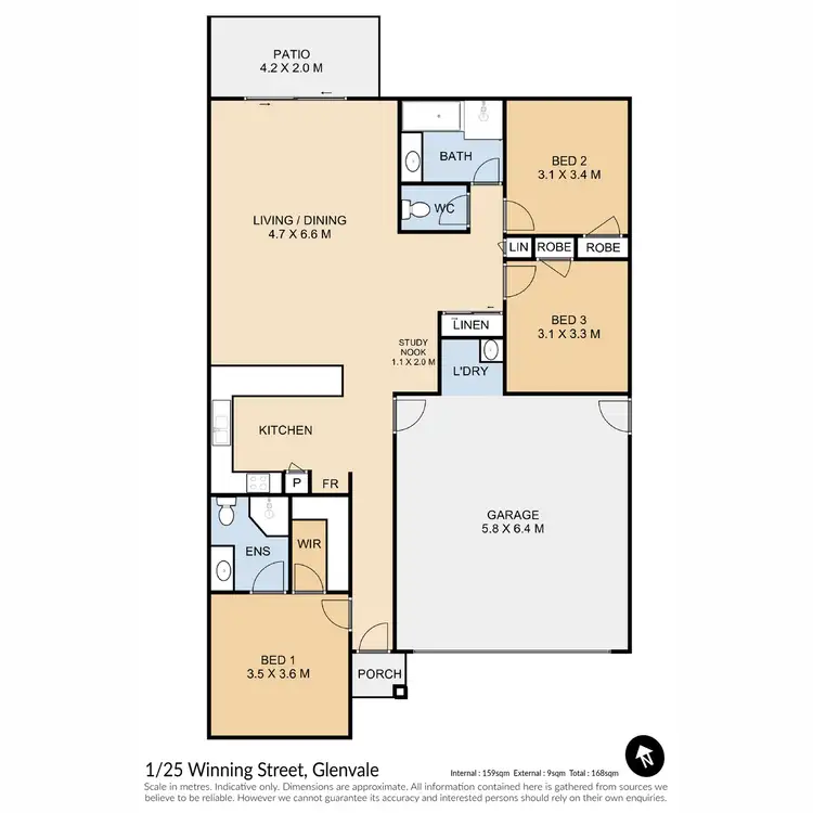 Floorplan of Homely unit listing, 1/25 Winning Street, Glenvale QLD 4350