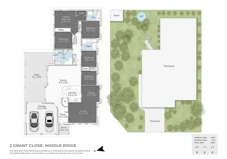 Floorplan of Homely house listing, 2 Grant Close, Middle Ridge QLD 4350