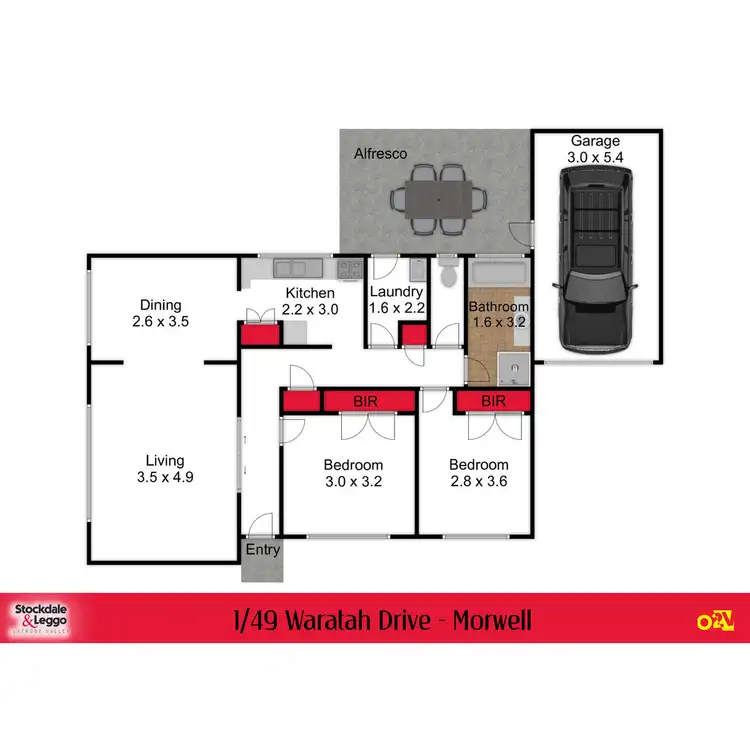Floorplan of Homely unit listing, 1/49 Waratah Drive, Morwell VIC 3840