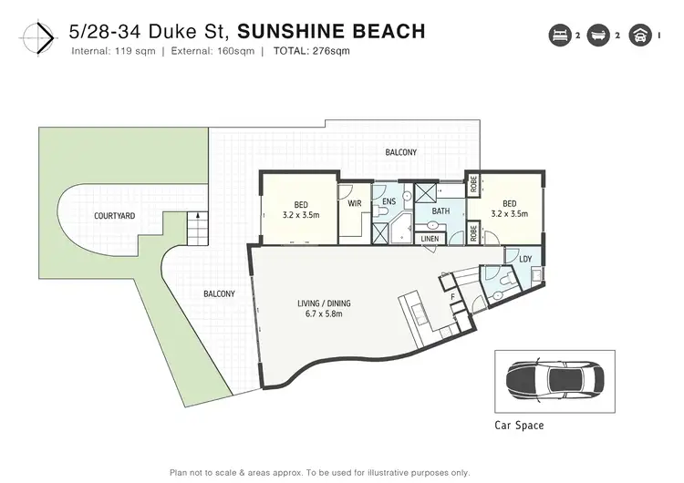 Floorplan of Homely apartment listing, 5/28-34 Duke Street, Sunshine Beach QLD 4567