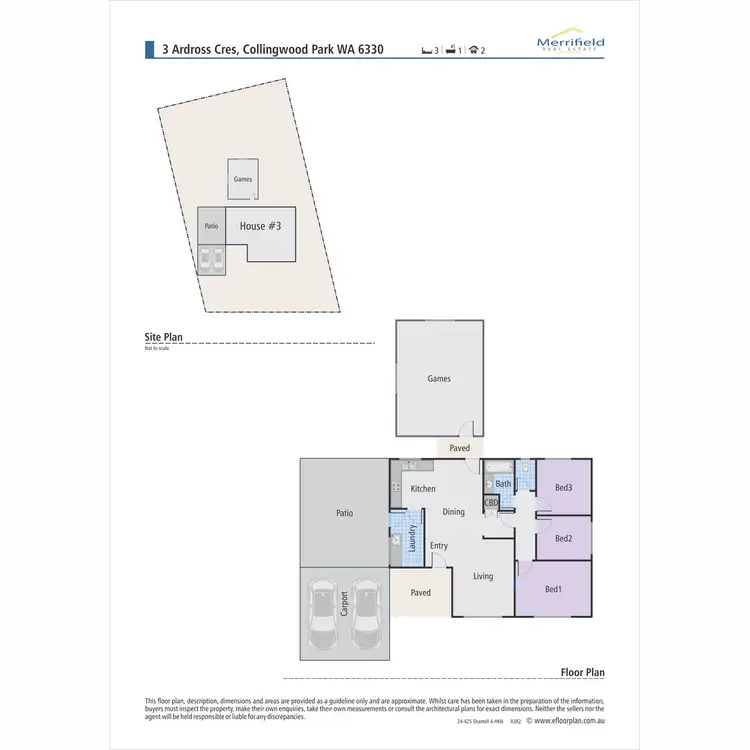Floorplan of Homely house listing, 3 Ardross Crescent, Collingwood Park WA 6330