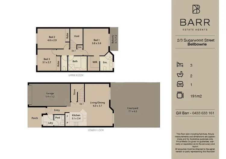 Floorplan of Homely unit listing, 2/3 Sugarwood Street, Bellbowrie QLD 4070