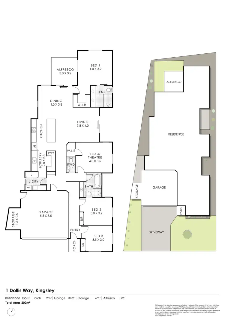 Floorplan of Homely house listing, 1 Dollis Way, Kingsley WA 6026