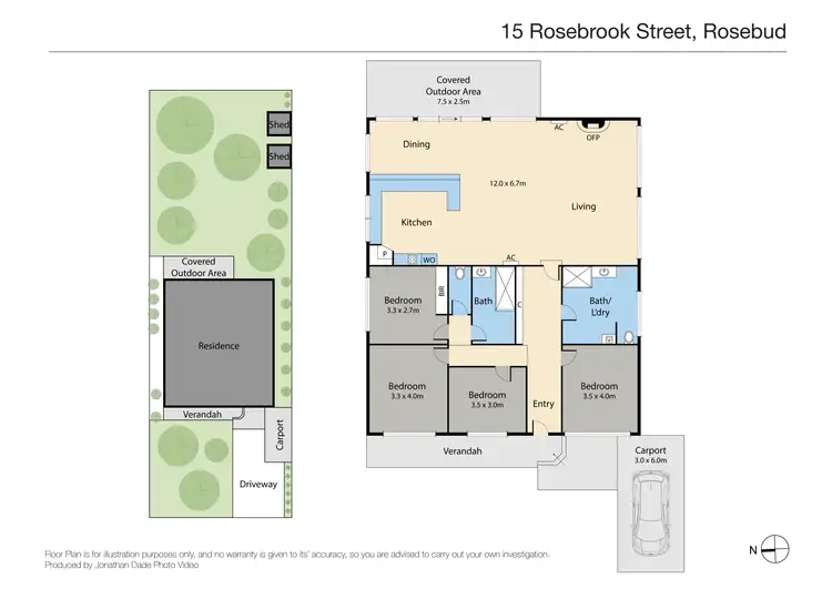 Floorplan of Homely house listing, 15 Rosebrook Street, Rosebud VIC 3939