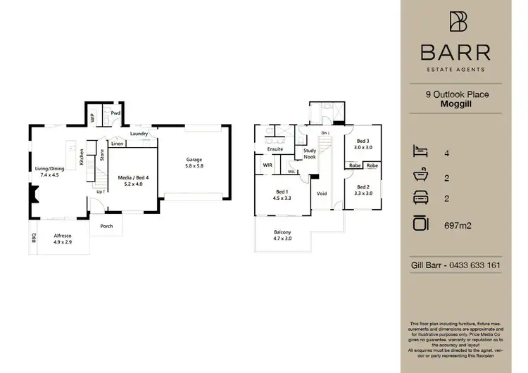 Floorplan of Homely house listing, 9 Outlook Place, Moggill QLD 4070