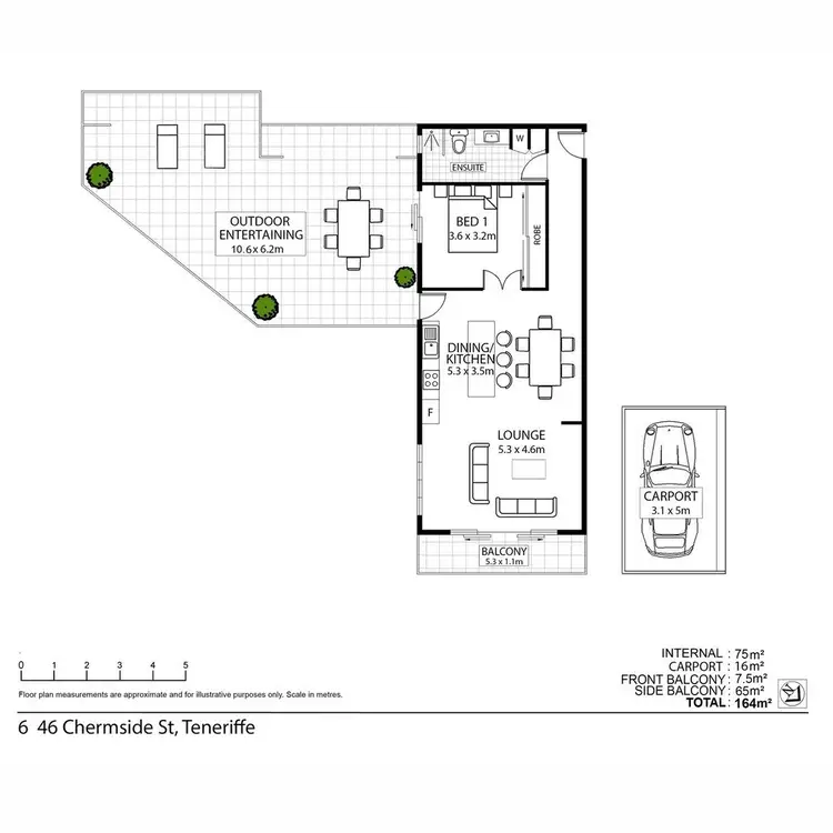 Floorplan of Homely apartment listing, 6/46 Chermside Street, Teneriffe QLD 4005