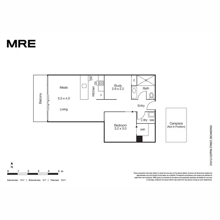 Floorplan of Homely apartment listing, 310/12 Coppin Street, Richmond VIC 3121