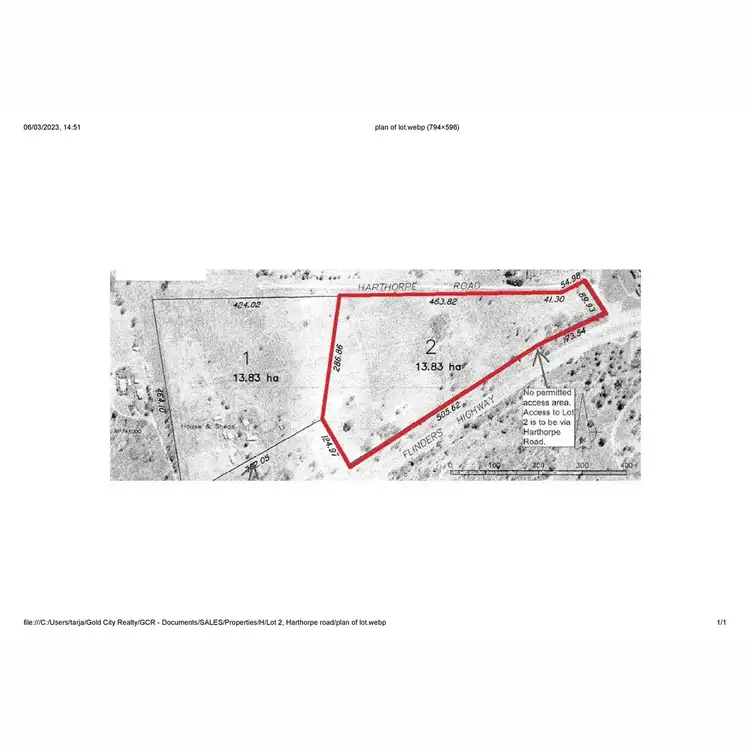 Floorplan of Homely land listing, LOT 2 Harthorpe Road, Breddan QLD 4820