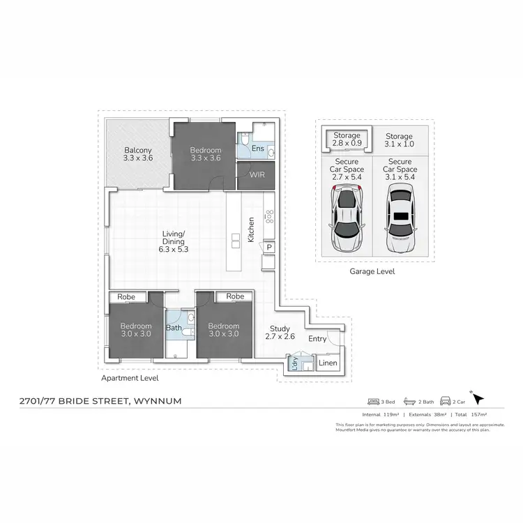 Floorplan of Homely apartment listing, 2701/77 Bride Street, Wynnum QLD 4178