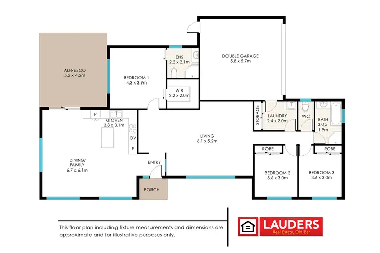 Floorplan of Homely semi-detached listing, 7 Mackerel Way, Old Bar NSW 2430