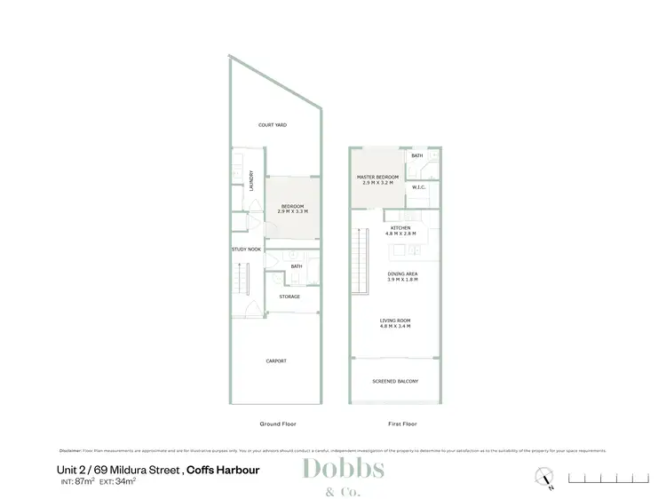 Floorplan of Homely townhouse listing, 2/69 Mildura Street, Coffs Harbour NSW 2450